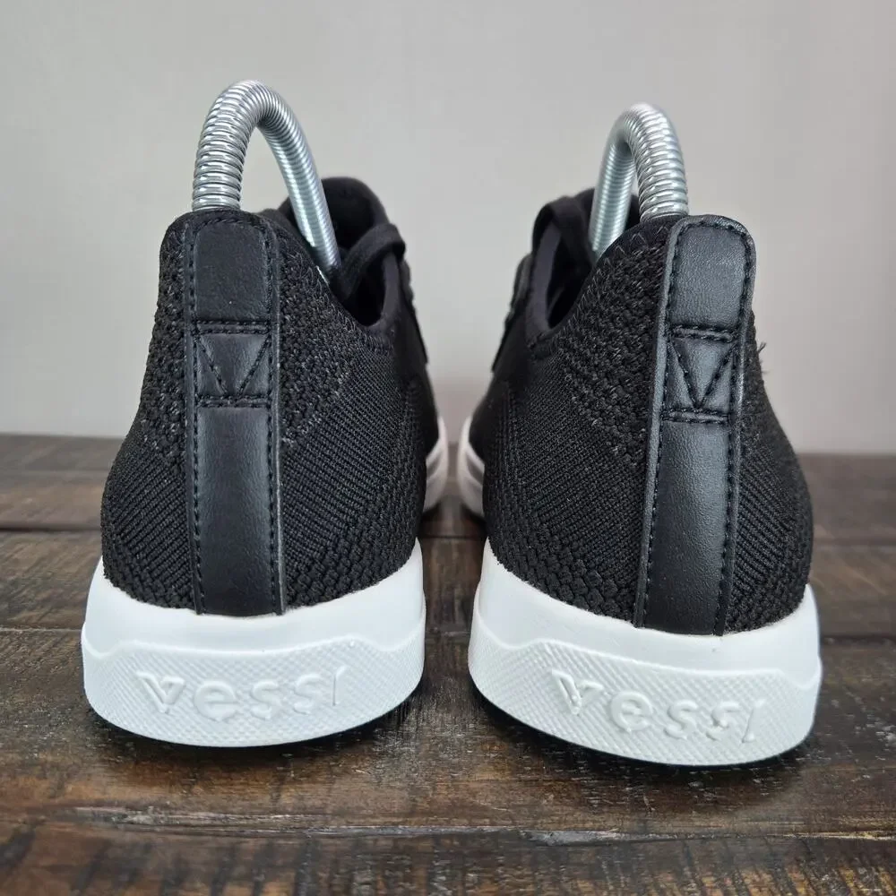 Vessi Weekend 1.5 Sneaker Womens Size 8 Waterproof Shoes Asphalt Black White